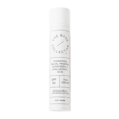 The Base Collective Hydrating Facial Mineral Sunscreen (SPF 50) + Hyaluronic Acid Cream 110g